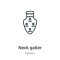 Neck gaiter outline vector icon. Thin line black neck gaiter icon, flat vector simple element illustration from editable fashion