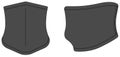 Neck gaiter, neck warmer vector template illustration / charcoal, dark gray