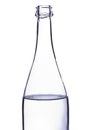 Neck of a glass bottle with water