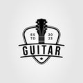 neck guitar logo or music acoustic symbol vector illustration design Royalty Free Stock Photo