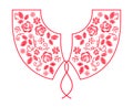 Neck line embroidery design with flowers vector