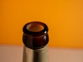 The neck of an open bottle of beer. Royalty Free Stock Photo