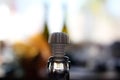 Neck of open glass gray bottle with inserted white plastic stopper Royalty Free Stock Photo