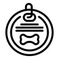 Neck pet tracker icon outline vector. Round form