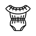 neck romper girl baby cloth line icon vector illustration