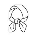 neck scarf silk line icon vector illustration