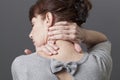 Neck and shoulder gestures for releasing tension Royalty Free Stock Photo