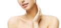 Neck Skin Care, Woman Face Makeup and Lips Beauty Treatment