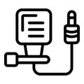 Neck sound mic icon outline vector. Recording dialogue speaker