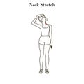 Neck stretch exercise outline