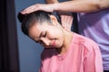 Neck Thai massage in spa Royalty Free Stock Photo