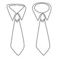 Neck tie, an accessory for a business men`s suit on a shirt collar. Continuous line drawing illustration Royalty Free Stock Photo