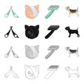 Neck, veterinarian, attributes and other web icon in cartoon style.Dog, animal, limiter icons in set collection.