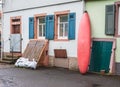 Local residents protect houses from imminent flooding