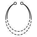 Necklace accessory icon, outline style