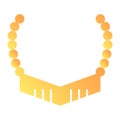 Necklace with amber flat icon. Amber chain vector illustration isolated on white. Jewellery gradient style design