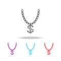 Necklace with big dollar sign icon. Elements of life style in multi colored icons. Premium quality graphic design icon. Simple ico Royalty Free Stock Photo