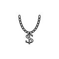 Necklace with big dollar sign icon Royalty Free Stock Photo