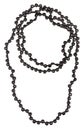 Necklace from black jet beads isolated on white Royalty Free Stock Photo