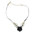 Necklace black stone rose.