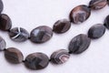 Necklace of brown stone beads Royalty Free Stock Photo