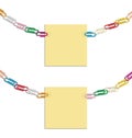 Necklace clips and post it Royalty Free Stock Photo