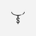 Necklace with dollar sign vector icon sign symbol Royalty Free Stock Photo