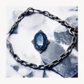 Gothic Romanticism: Cyanotype Diamond Bracelet With Vintage Aesthetics