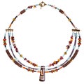 Necklace from gemstones and coconut beads