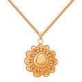 Necklace gold chain pendant.