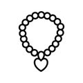 Necklace with heart line style icon vector design Royalty Free Stock Photo