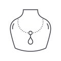 Necklace jewerly icon, linear isolated illustration, thin line vector, web design sign, outline concept symbol with