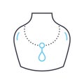 necklace jewerly line icon, outline symbol, vector illustration, concept sign