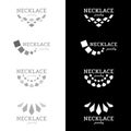 Necklace logo with square diamond shape black and gray tone vector design