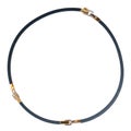 Necklace made of blue rubber, white and yellow gold Royalty Free Stock Photo