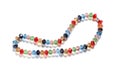 Necklace made of colorful beads isolated on white