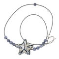 Necklace made of handmade ceramic stars and beads