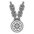 Necklace medallion icon, outline style Royalty Free Stock Photo