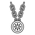 Necklace medallion icon, outline style