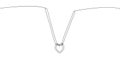 Necklace with a pendant in the shape of a heart continuous line drawing. One line art of love, diamond, accessory, jewel, union of