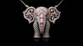 necklace pink and gray elephant