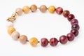 Necklace from polished natural australian mookaite