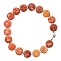 necklace from porous orange coral round beads Royalty Free Stock Photo