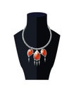 Necklace with Precious Red Stones Black Mannequin Royalty Free Stock Photo