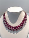 Necklace with ruby gemstones. Royalty Free Stock Photo