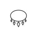 Necklace with shark tooth outline icon