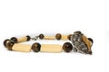 Necklace tiger's eye gemstone and silverware