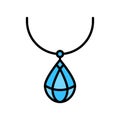 Necklace vector icon, filled style editable outline