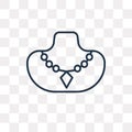 Necklace vector icon isolated on transparent background, linear