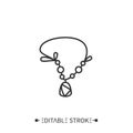 Boho style necklace line icon. Editable Royalty Free Stock Photo